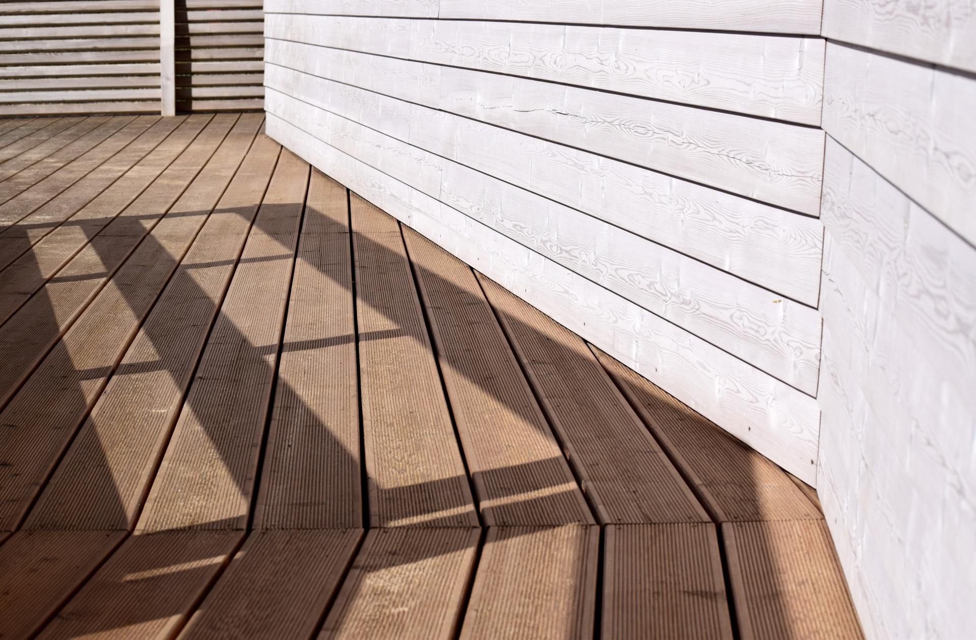 Modern composite deck close-up