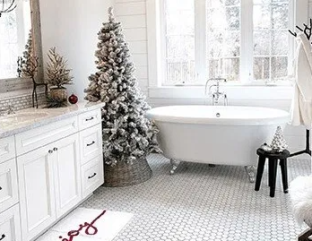 Holiday-decorated bathroom